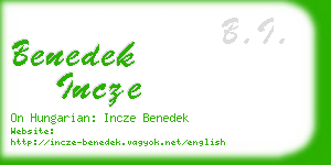benedek incze business card